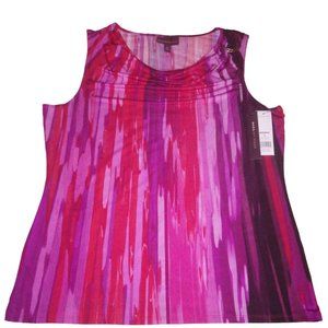 DANA BUCHMAN women x-large 'tropical beat' sleeveless blouse